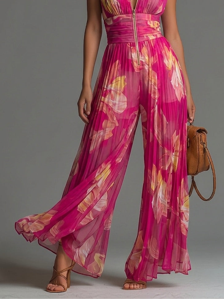 Leila | Mono Plissé Floral Fuchsia™