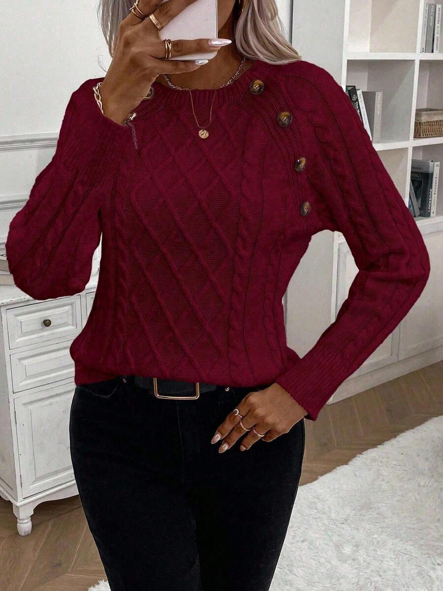 Catharina | Pull en Tricot à Détails Boutonnés
