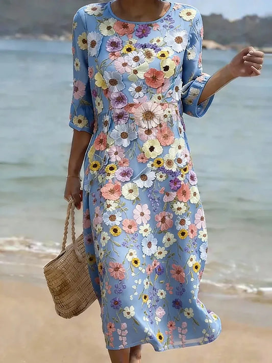 Solène – Robe décontractée à imprimé floral