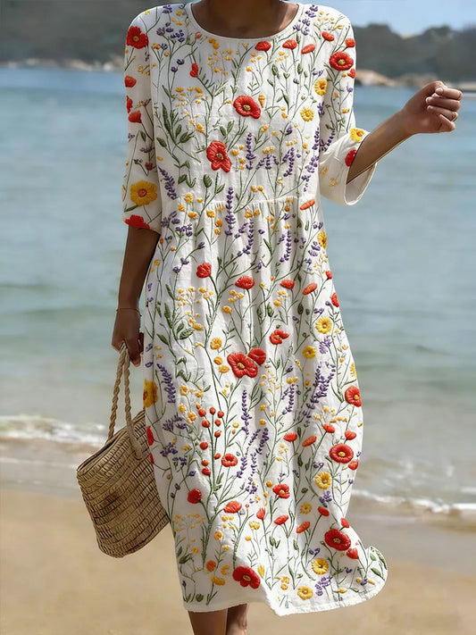 Léontine – Robe décontractée à imprimé floral