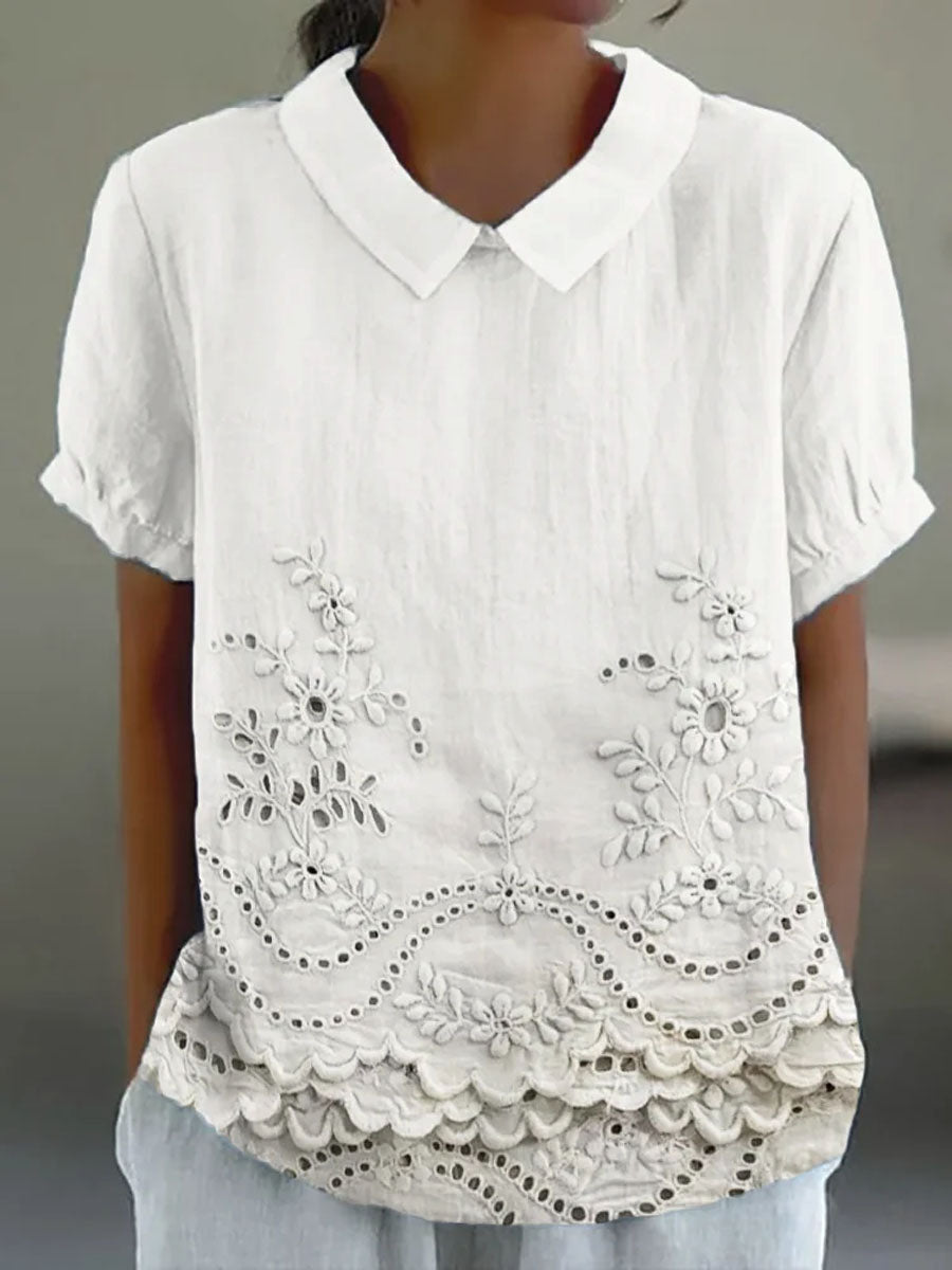 Lily | Chemise Brodée de Fleurs