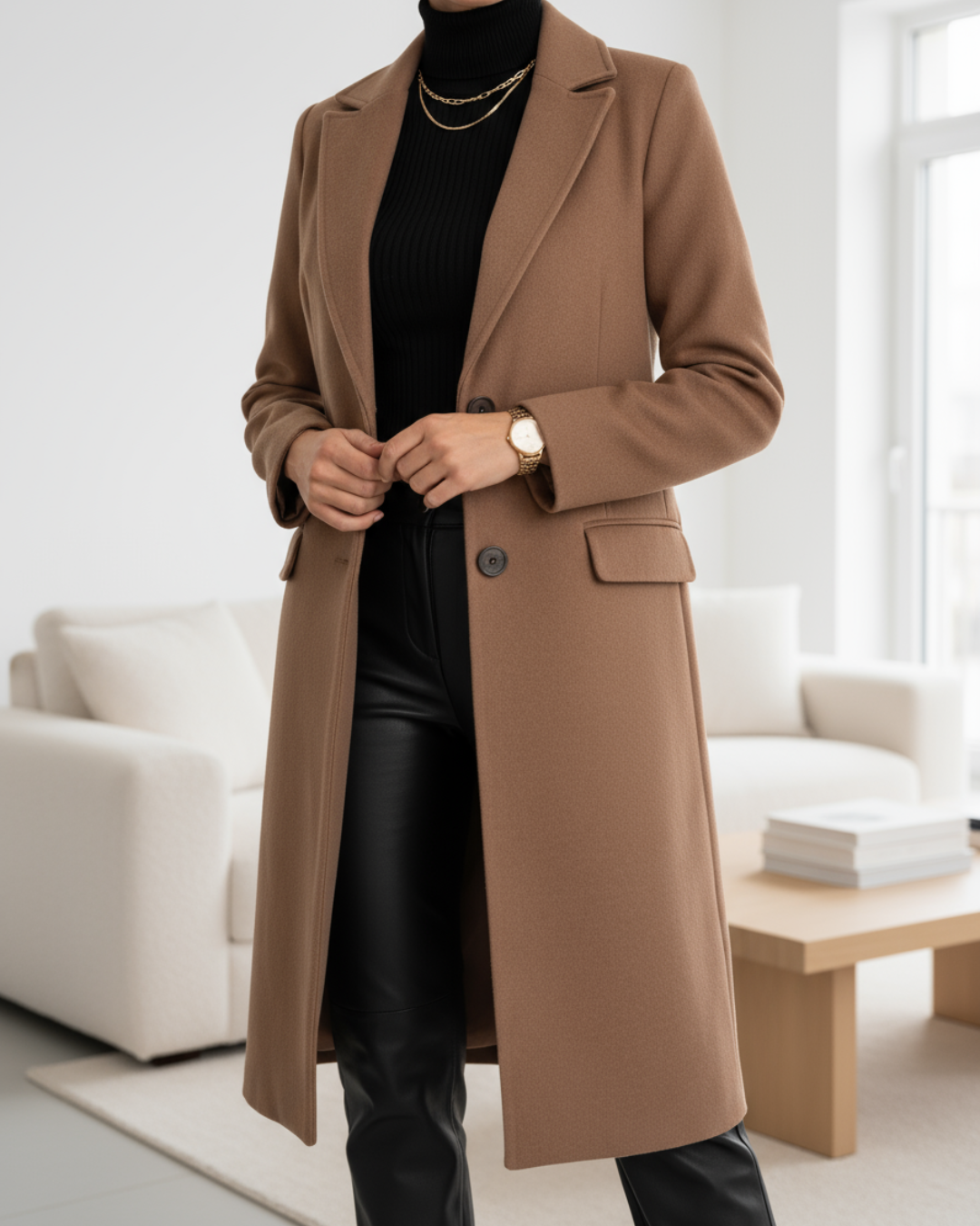 Jade | Manteau Long en Laine Élégant