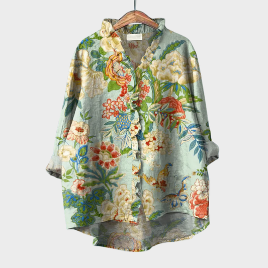 Grace | Blouse en Lin Élégante d'Été