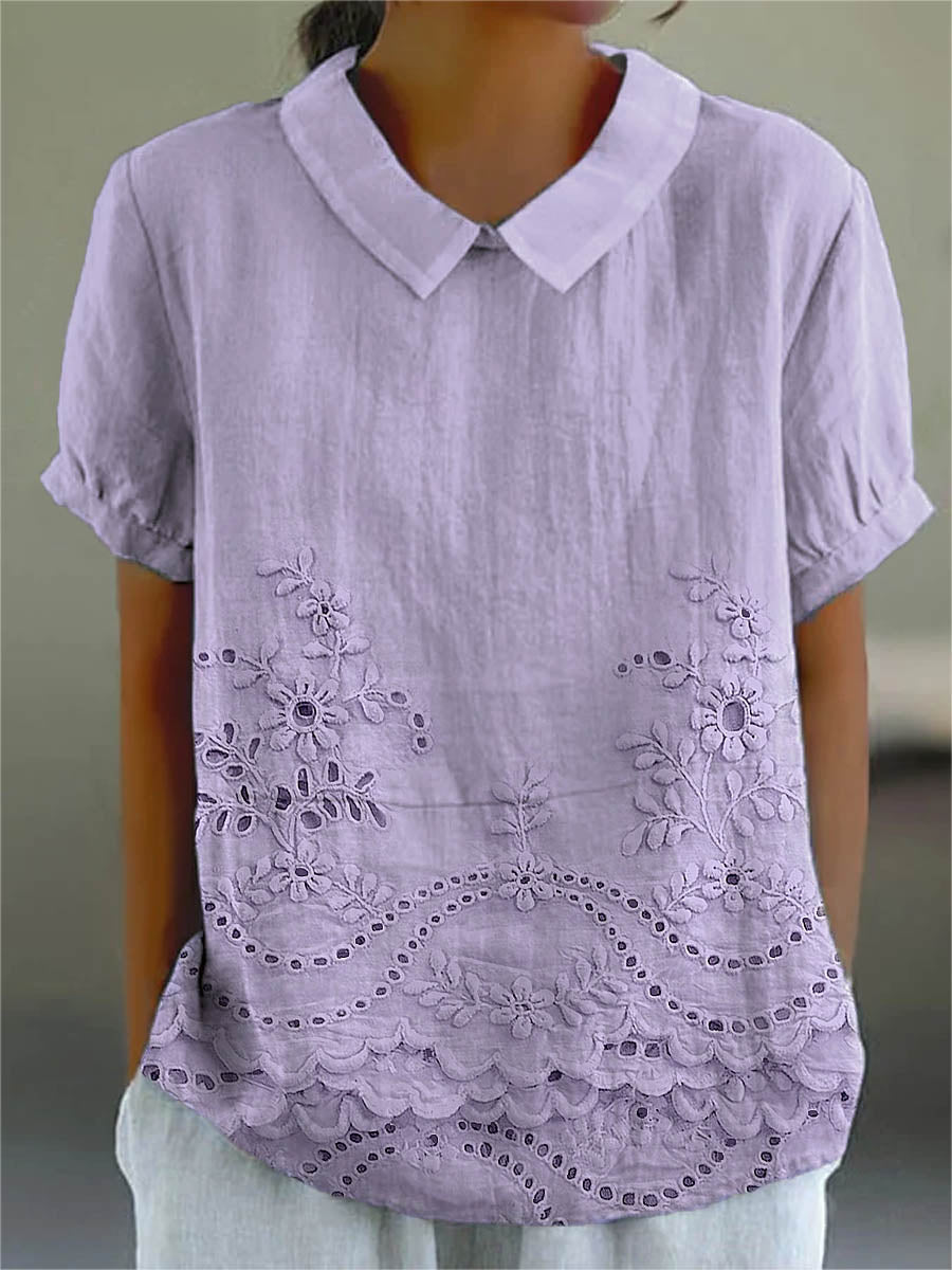 Lily | Chemise Brodée de Fleurs