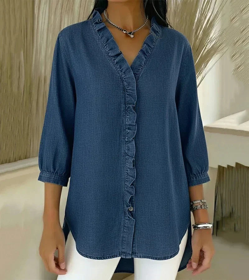 Abigail™ Blouse en Denim Élégante