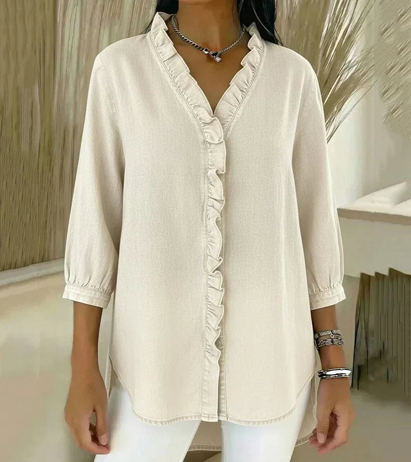 Abigail™ Blouse en Denim Élégante