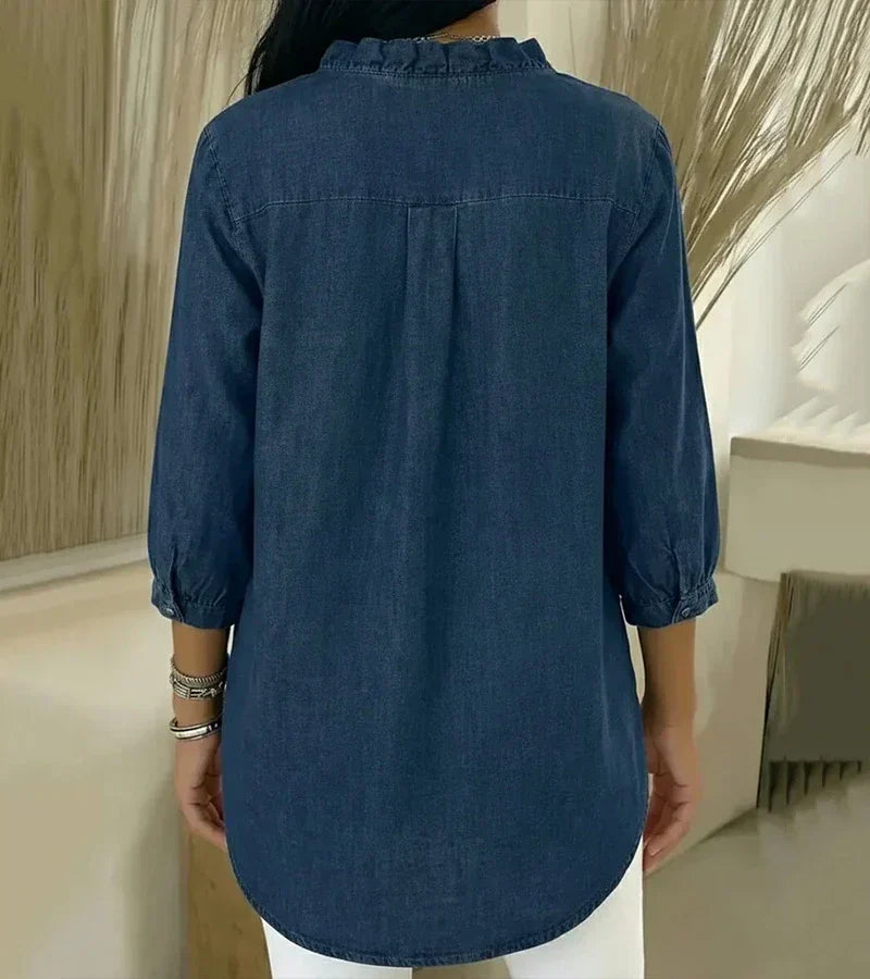 Abigail™ Blouse en Denim Élégante