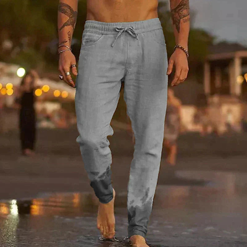 Mateo Pantalon de plage en lin - Gris