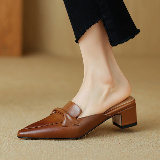Anaïs – Mules en cuir à bout pointu