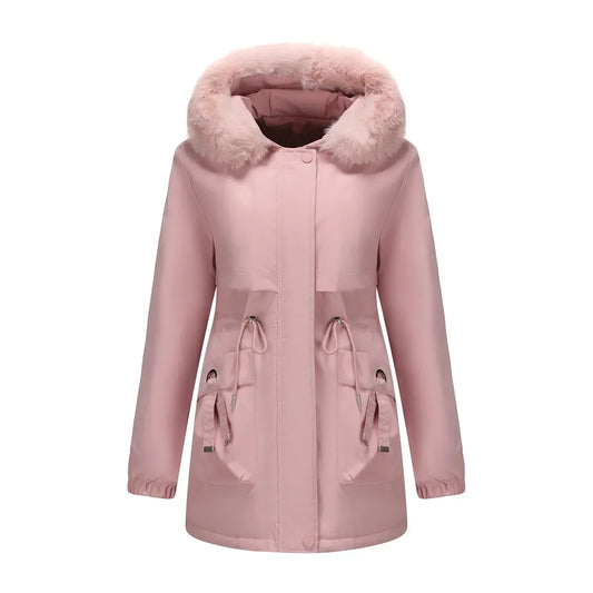 Grâce | Parka d'hiver élégante avec bord en fourrure