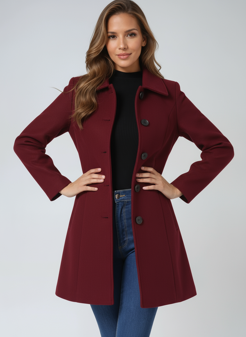 Marenne | Manteau d'Hiver à Boutonnage Simple