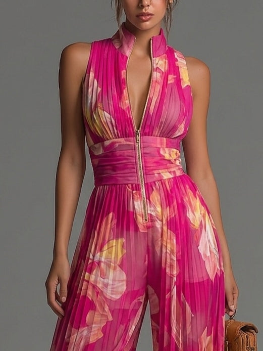 Leila | Mono Plissé Floral Fuchsia™