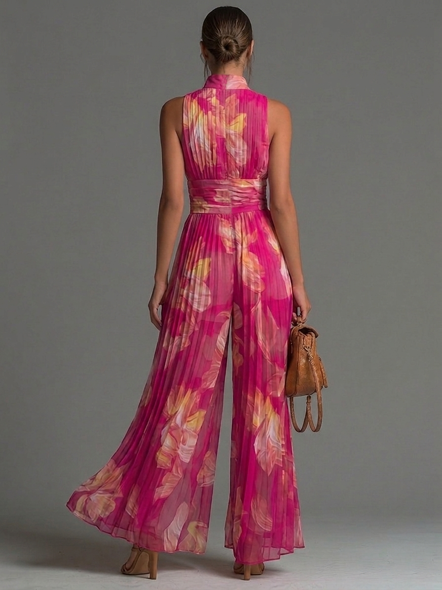 Leila | Mono Plissé Floral Fuchsia™