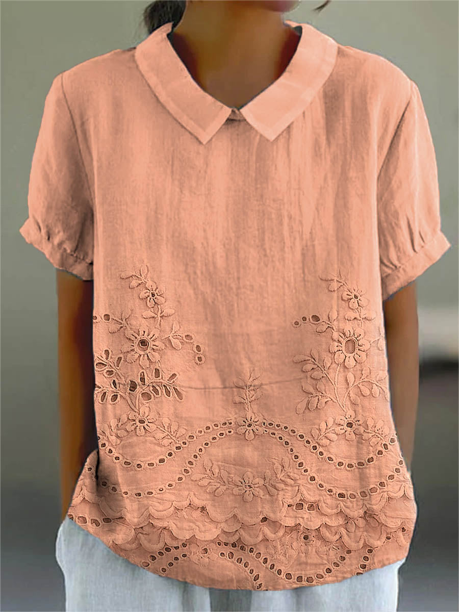 Lily | Chemise Brodée de Fleurs