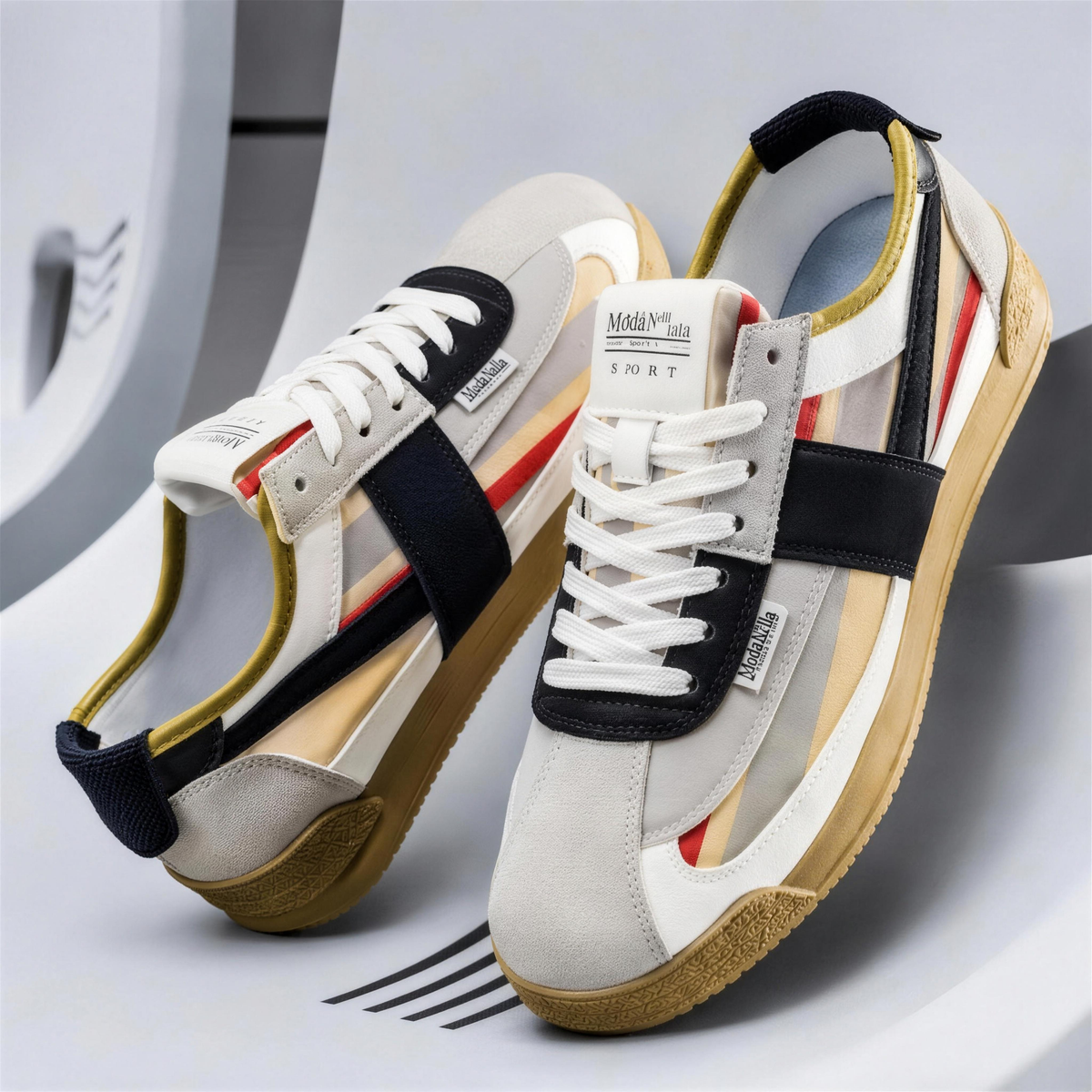 Laurent Baskets Rétro Confort - Gris Marine